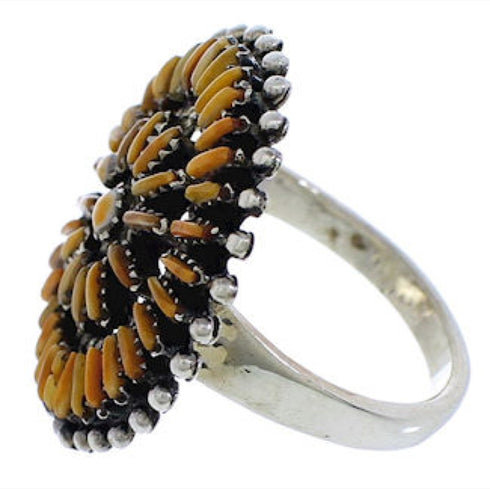 Southwest Needlepoint Jewelry Ring Size 8-1/2 VX36511